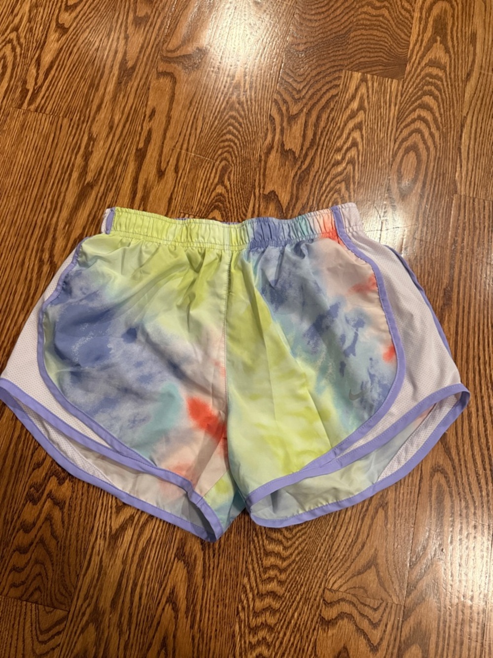 Tie-Dye Mesh Trim Women’s Shorts - Pastel Multi